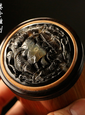 精品天然老玉竹蝈蝈罐纯手工精磨竹制蛐蛐爬虫鸣虫罐虫玩叫罐竹筒