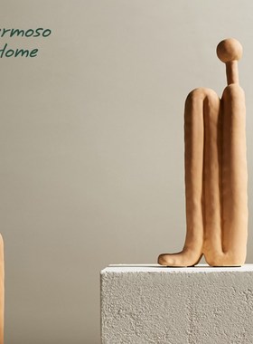 HERMOSO 人物伏膝蹲坐陶瓷客厅摆件家居书桌酒柜装饰品办公室现代