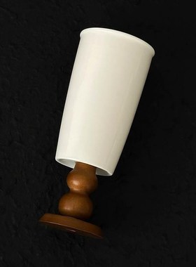 法式复古高脚陶瓷花瓶 家居氛围感鲜花水培器 咖啡店民宿软装摆件