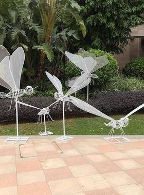 铁艺蝴蝶蜻蜓摆件户外镂空昆虫塑大型雕饰公园景观庭院林草AIH坪