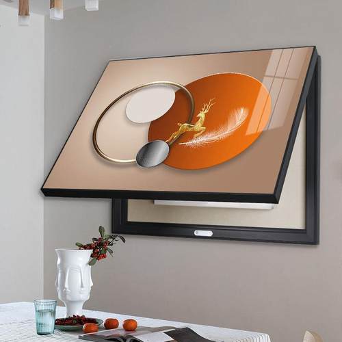 电关表箱奢装饰画现代QAO轻遮挡配电电闸箱盒弱电源开盒创意客厅 - 图2