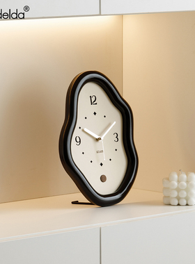 Mandelda简约桌面摆件家居奶油风时钟客厅玄关电视柜高档装饰品
