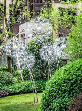 不锈钢铁艺镂空蒲公英雕塑商务中心体育馆抽象网格动物装饰品摆件