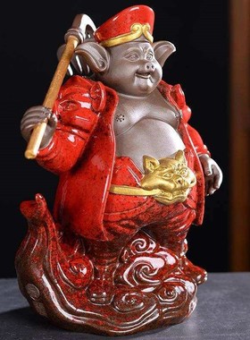 陶瓷猪八戒摆件招财创意唐僧师徒四人汽车内家居客厅办公室装饰品