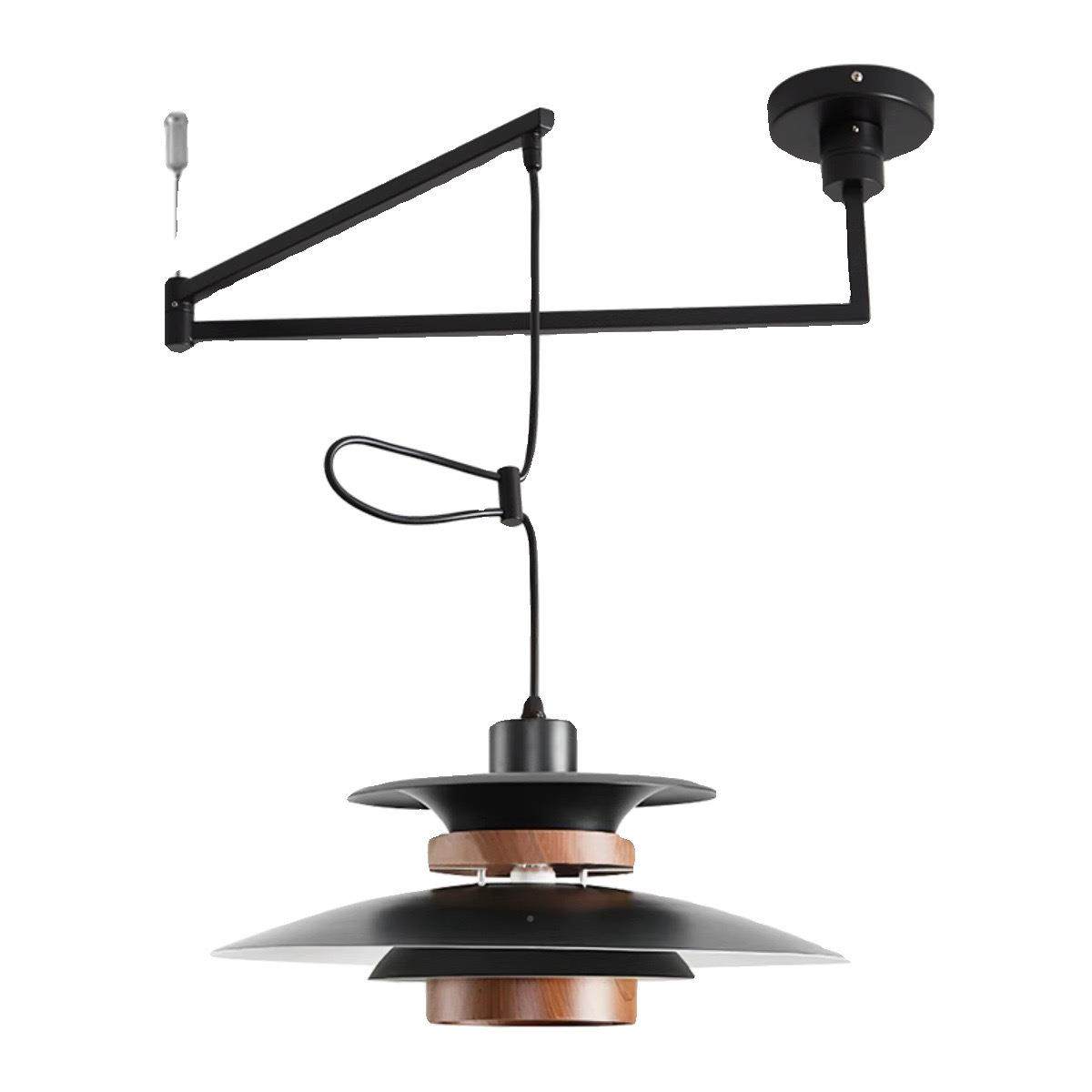 可位中移古风餐厅吊灯木胡桃纹90可移复古位摇臂吧台黑色餐桌护眼,淘宝优惠券,粉丝福利购,淘宝优惠卷