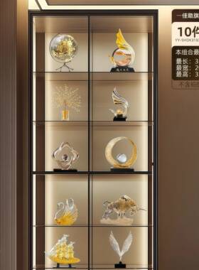 轻奢方来财摆件财滚滚透明金箔八酒公柜T28餐边柜客源厅办室