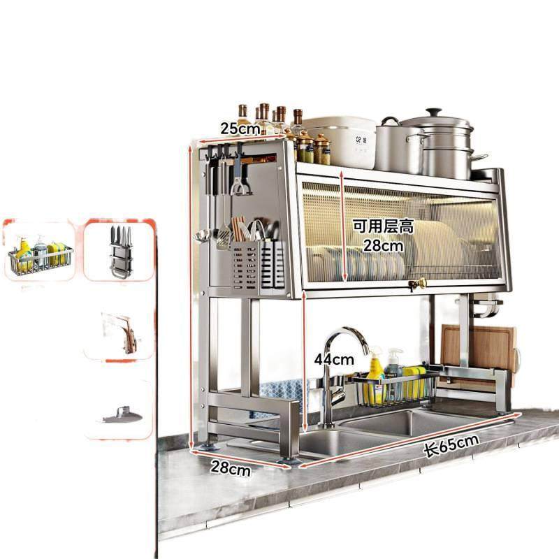 碗碟收纳洗碗水池上方厨沥水房槽架防尘碗柜3物0489184892不锈钢,淘宝优惠券,粉丝福利购,淘宝优惠卷