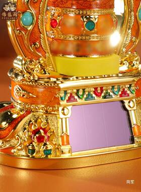 德田车载太阳能tlznloy$金自轮摆件动旋转车合中内控仪表台平安筒