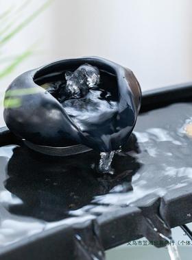 新款造现代简约居客厅水摆件循环家水鱼缸石槽微景观景装饰流F966