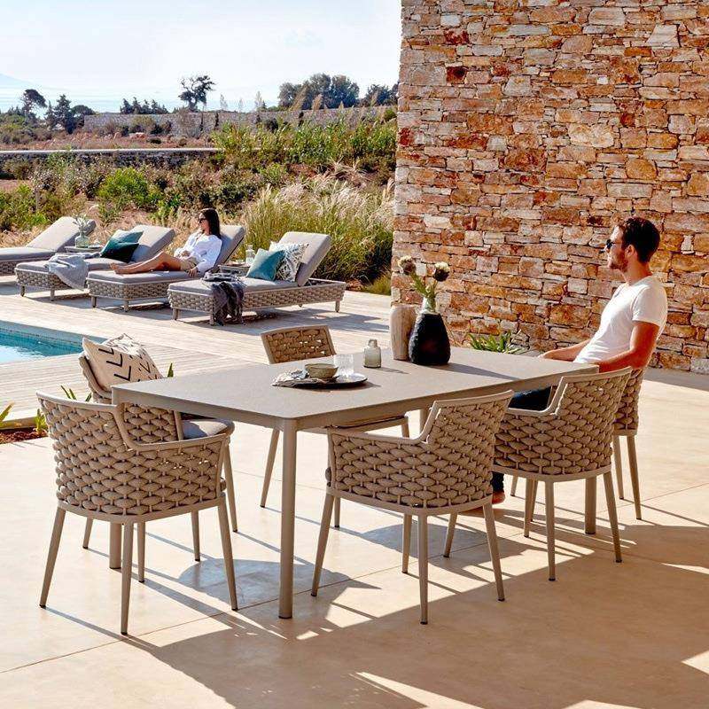 户外绳编桌椅庭院花园岩板餐B-202505椅桌子酒店阳台室外防高水端,淘宝优惠券,粉丝福利购,淘宝优惠卷