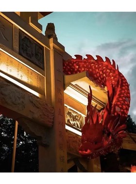 定制不锈钢铁艺镂空龙雕塑公园商场门头中庭大型抽象装饰挂件直销