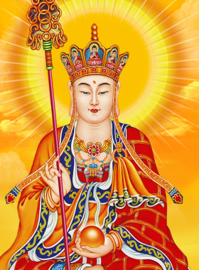四大菩萨画像地藏王文殊普贤菩萨观世音菩萨挂画佛堂堂屋供奉卷轴