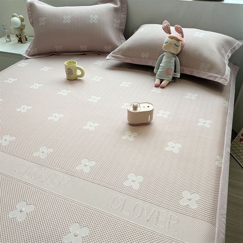 A类亲肤凉感冰豆豆夏季冰丝凉席夏天2024新款软席子可折叠三件套 - 图3