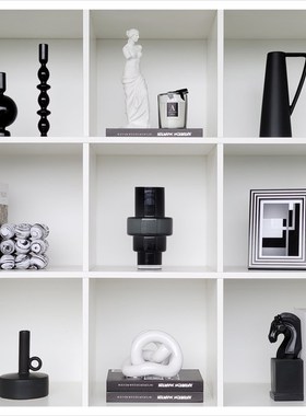 样板间软装饰品书柜创意陶瓷玻璃工艺品相架蜡烛家居摆件ZH3158