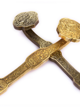 黄铜如意摆件铜如意把件龙凤如意摆件 铜九龙如意摆件 铜大象如意