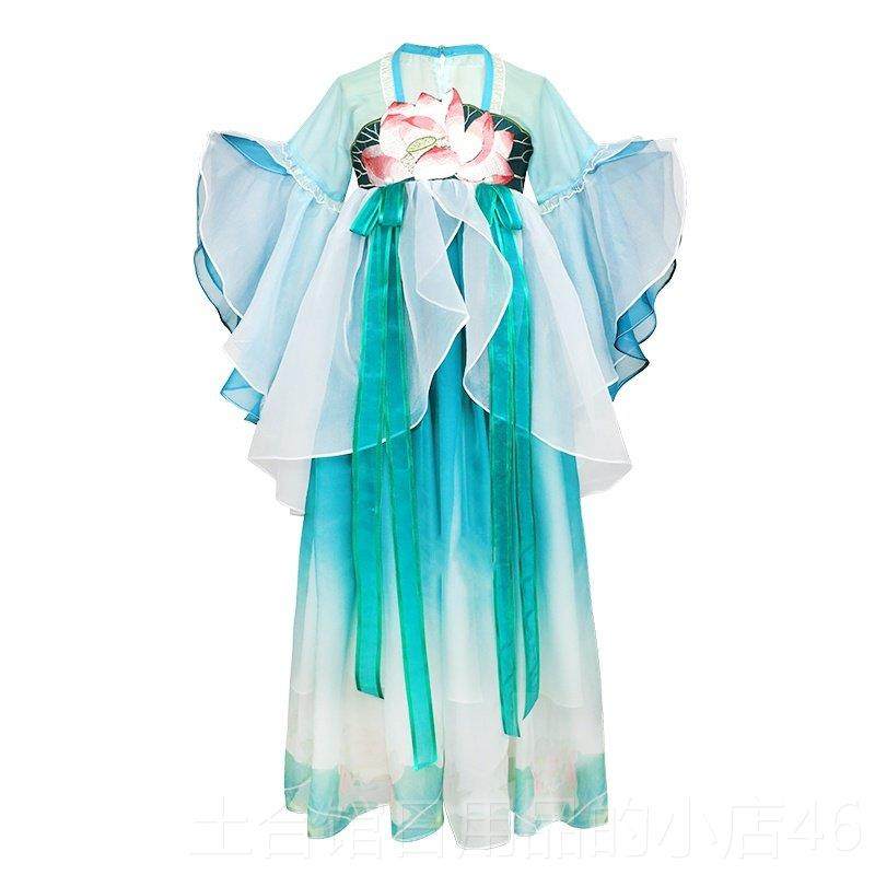 高档汉女童服新款儿童洋装公主裙装表演服古仙女美绿色绝舞台演出,淘宝优惠券,粉丝福利购,淘宝优惠卷