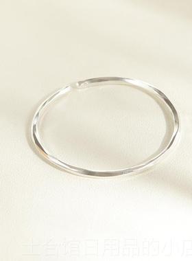 高档惜物定《波纹》学古法手工纯镯银手制简约文艺复古小众设计生