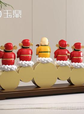 正品五路财爷摆件招财国神风客乔厅玄关室前台摆件办公装饰迁开业