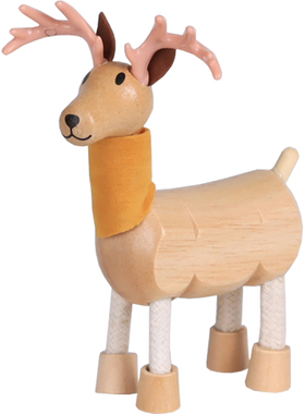 现代简约木质动物摆件可爱动物小摆件创意客厅卧室儿童房间装饰品