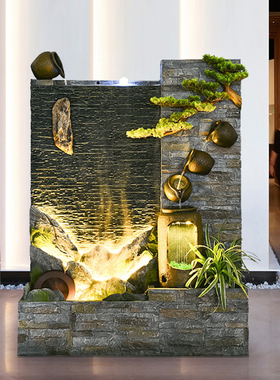 流水生财摆件喷泉流水墙屏风公司开业新居招财礼品庭院花园装饰品