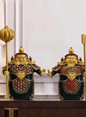 护宅门神摆件秦琼尉迟恭家居客厅玄关柜电视柜公司店铺开业礼品