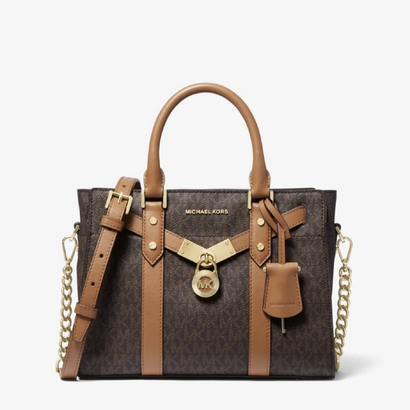 正品代购MK女包Hamilton手提真皮老花小方包斜挎包时尚百搭,淘宝优惠券,粉丝福利购,淘宝优惠卷