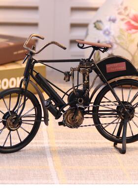 高档行古怀旧客厅摆件家居装饰复品意铁创艺自车模型酒柜摆设工艺