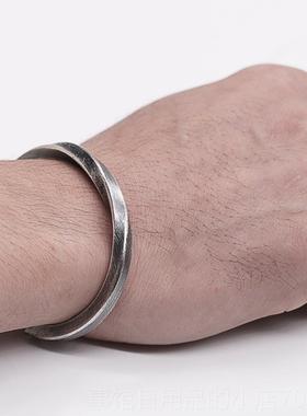 高档创意银手霸炼的雕男人，气个性化999纯和银覆古时尚珠宝刻，