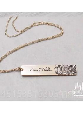 正品青树 衣原创定制男925银签名指刻字项链女纹款情侣项链锁骨链