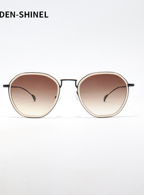 蓝渐变圆框轻盈防晒女款太阳镜