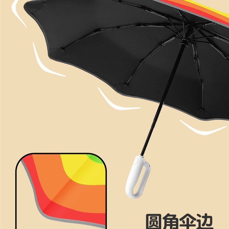 环扣全自动儿童雨伞学生上学专用节节收伞晴雨两用安全圆角折叠伞,淘宝优惠券,粉丝福利购,淘宝优惠卷