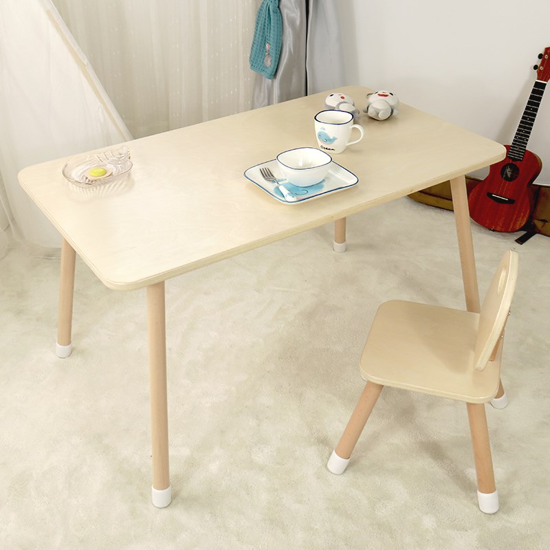 Children's tables and chairs installed birch simple desk kindergarten early education learning rectangular toddler baby small table