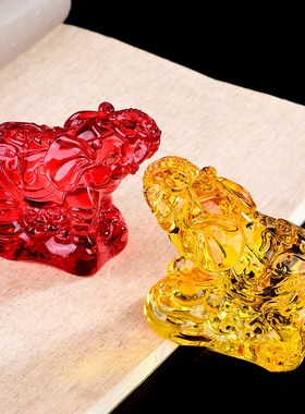 琉璃大象摆件创意一对吉祥如意家居办公室乔迁之喜工艺品装饰礼品