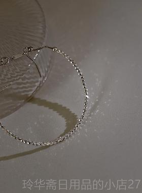 高档君银君老树超级光92手镯进口工艺闪每颗银5珠45个刻面