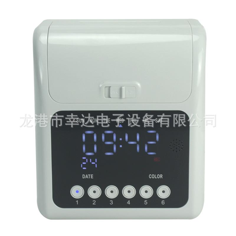 2022 New Punch Clock Built-in Music Ring Password Unlocked Black and Red Two-Color Punch Clock 158L Attendance Machine