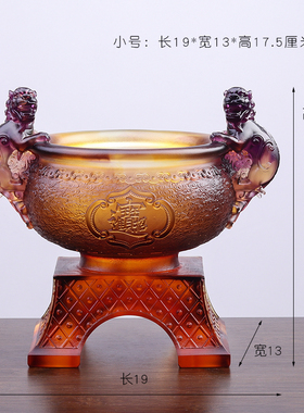 琉璃貔貅聚宝盆招财摆件客厅书房玄关电视柜聚财装饰开业乔迁送礼