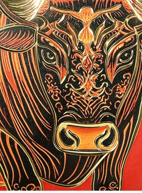 铜艺世家手工錾刻铜雕画12生肖牛家居装饰画十二生肖桌面摆件摆台