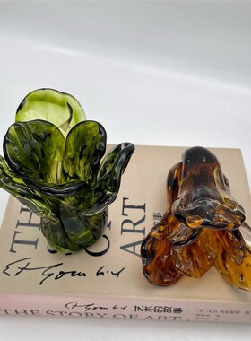 白菜琉璃摆件手工制作工艺现代简约餐桌花瓶样板玄关摆件