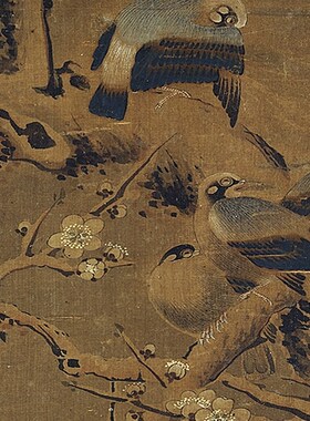林璜双鹤图 传统工笔花鸟画临摹绢布画稿 中式装饰画艺术微喷画心