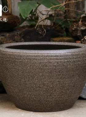 流水趣 流水摆件鱼缸造景陶瓷鱼缸荷花缸流水鱼缸睡莲缸室外庭院