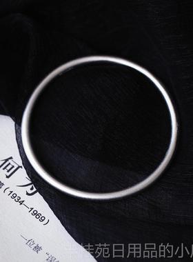 正品9自9足银手镯古女法传承手镯 磨砂款 克价亲们己对比 款纯银9