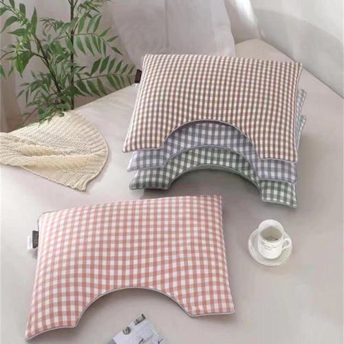 老粗布荞麦壳枕头u型U型枕午休枕头保护颈椎枕可爱小猫沙发抱枕 - 图2