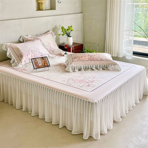 2025新款A类高端冰丝凉席床裙三件套法式浪漫公主风床罩空调软席 - 图2