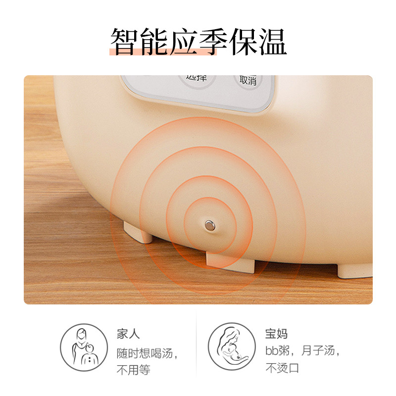 天际电炖锅陶瓷隔水炖盅全自动家用燕窝大容量煮粥煲汤一锅五胆4L - 图2