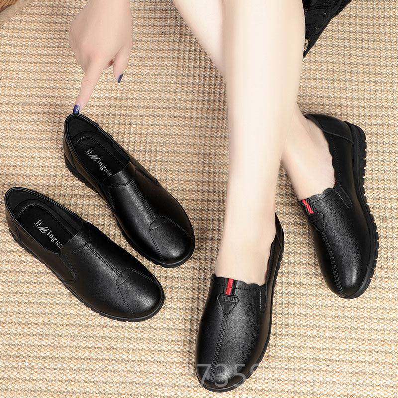 正品妈妈软底女舒适真皮鞋秋季中年休老鞋子平底单鞋中老年妈皮鞋,淘宝优惠券,粉丝福利购,淘宝优惠卷