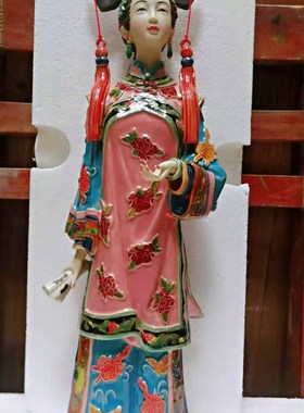 石湾陶瓷大家闺秀和棋精品古装仕女摆件林伟东宫廷美女闺女