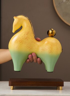 招财马上有钱摆件办公室酒店装饰高档酒柜客厅工艺品乔迁开业礼品