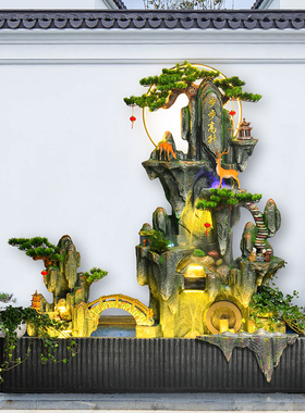 优选假山喷泉流水摆件花园庭院别墅阳台客厅装饰R办公室内鱼池造,