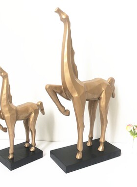 欧式抽象母子马摆件现代简约创意家居饰品客厅玄关办公室桌面装饰