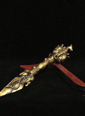 纯VAH铜头明王普巴金刚杵工中艺品法家用客厅玄关装马饰品器摆件